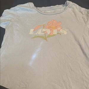 Levi's Pastel Blue Tee with Floral Design